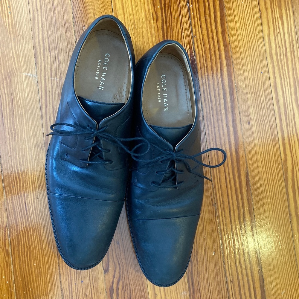Cole Haan, black leather shoes